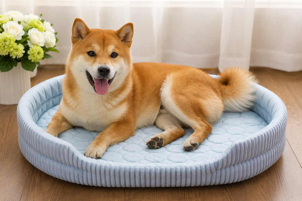 Cooling Pet Bed with Ice Silk Mat for All Seasons