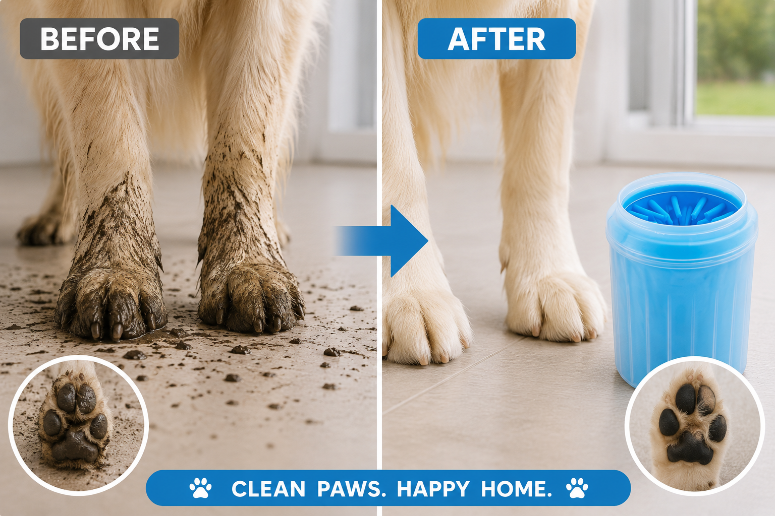 Dog Paw Cleaning Cup - Portable Soft Silicone Washer