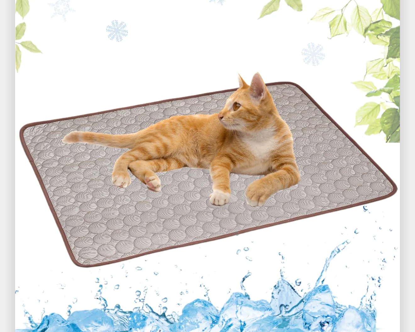 LEZUAN Dog Cooling Mat Washable Portable Summer Dog Pad Water-Absorbent Pet Cooling Pad Ice Silk Self-Cooling Mat for Dog for Kennel/Sofa/Bed/Floor/Car Seats(Coffee11x15in)