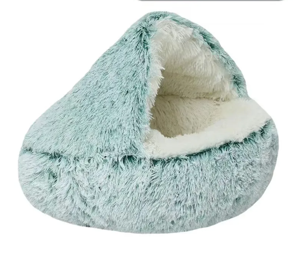 Fluffy Cat Cave Bed — All-Season Cozy Nest for Cats & Small Dogs