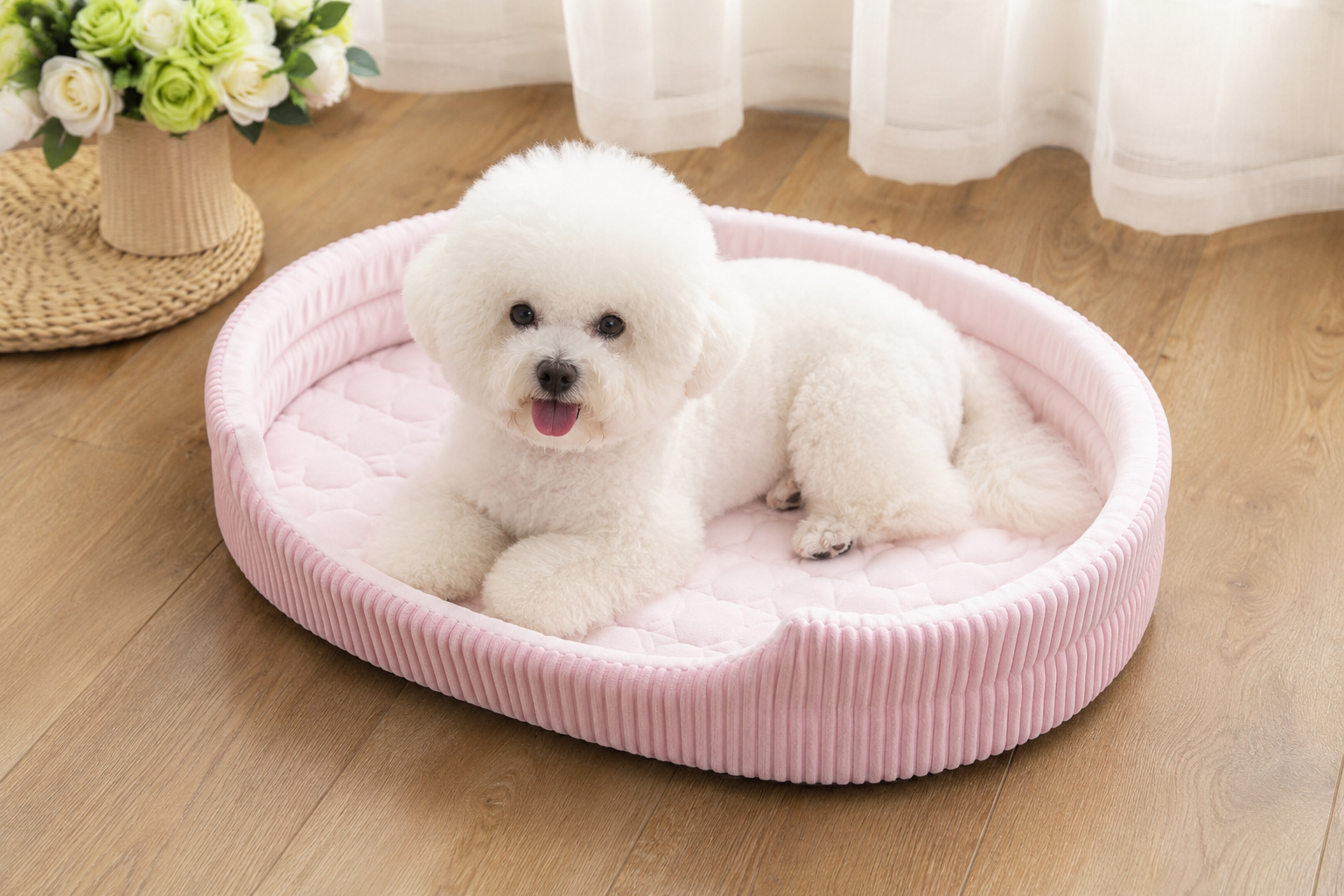 Cooling Pet Bed with Ice Silk Mat for All Seasons