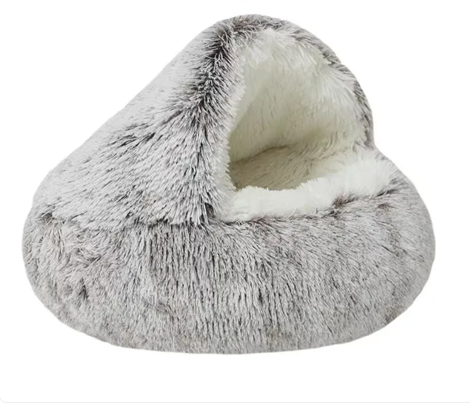 Fluffy Cat Cave Bed — All-Season Cozy Nest for Cats & Small Dogs